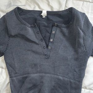 Offline aerie waffle long sleeve crop top